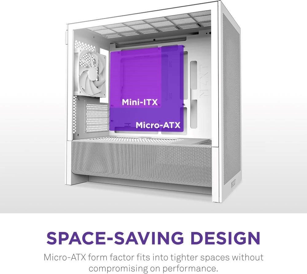 NZXT skříň H3 Flow / microATX / 1x120mm / USB / USB-C / bílá