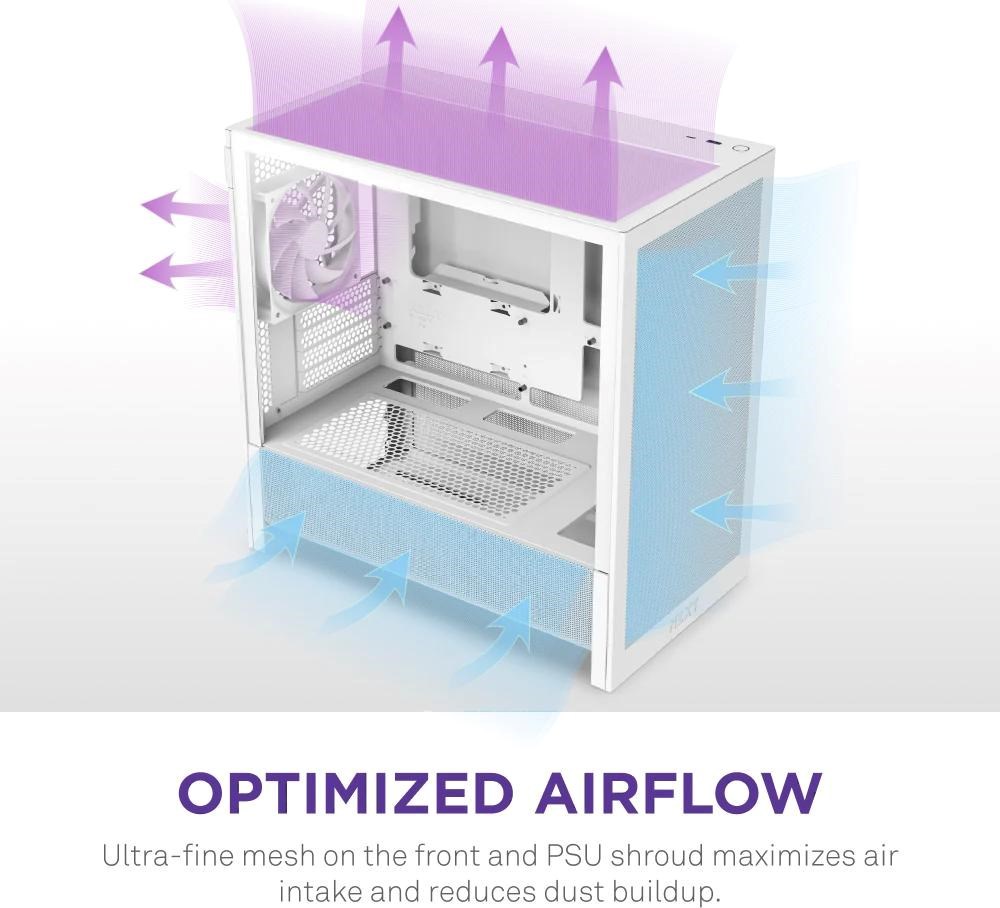NZXT skříň H3 Flow / microATX / 1x120mm / USB / USB-C / bílá