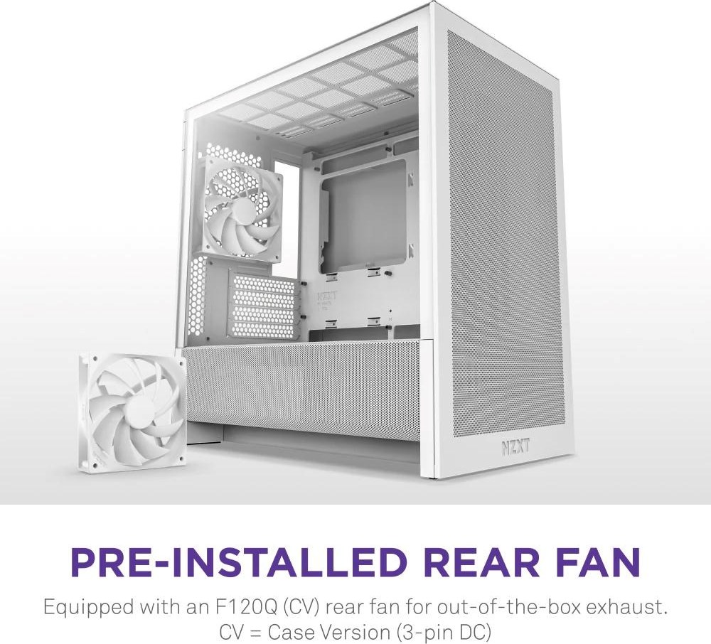 NZXT skříň H3 Flow / microATX / 1x120mm / USB / USB-C / bílá
