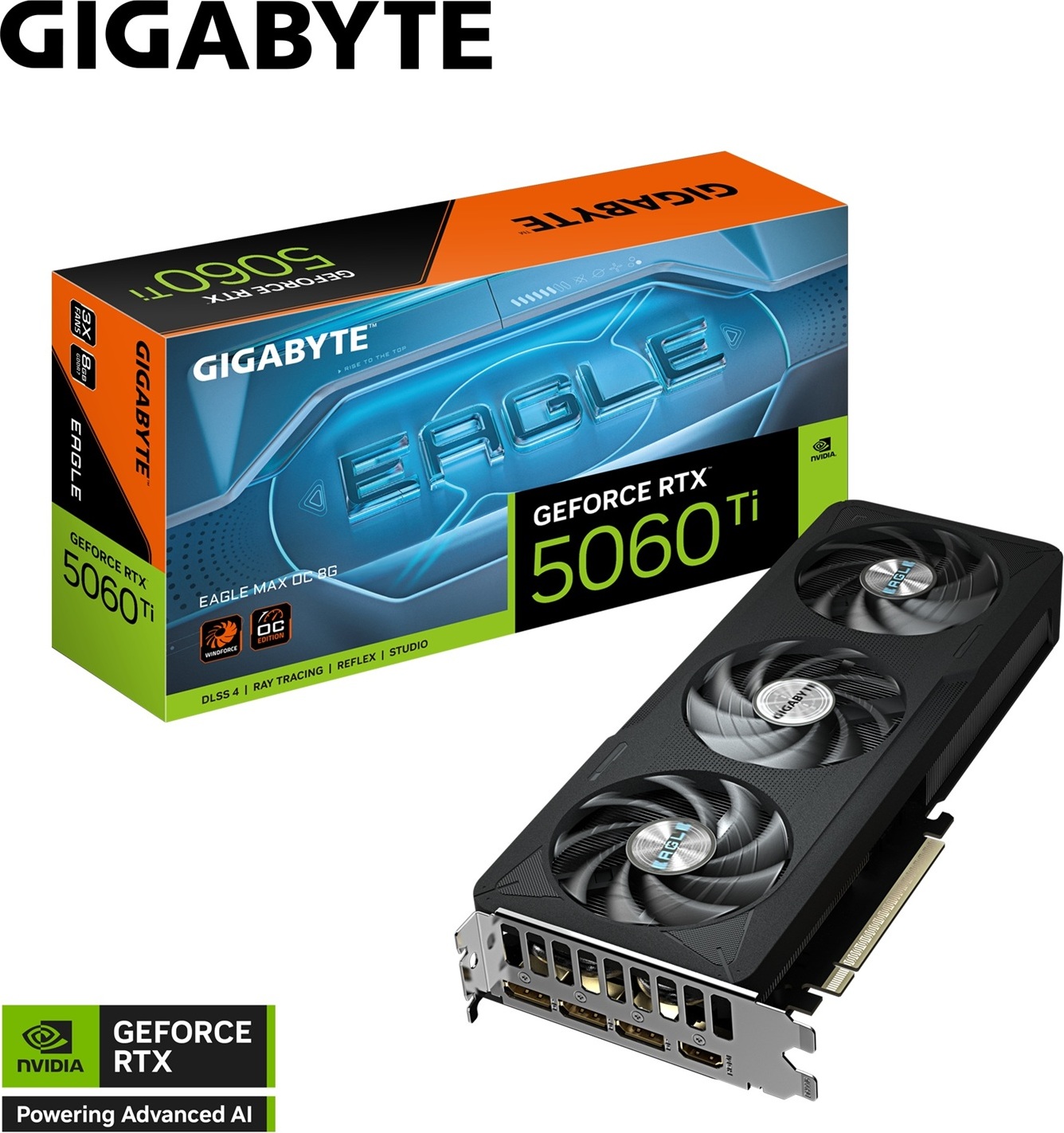 GIGABYTE VGA NVIDIA GeForce RTX 5060 Ti EAGLE MAX OC 8G, 8G GDDR7, 3xDP, 1xHDMI