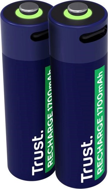 TRUST Nabíjecí baterie AA, USB-C, 2ks