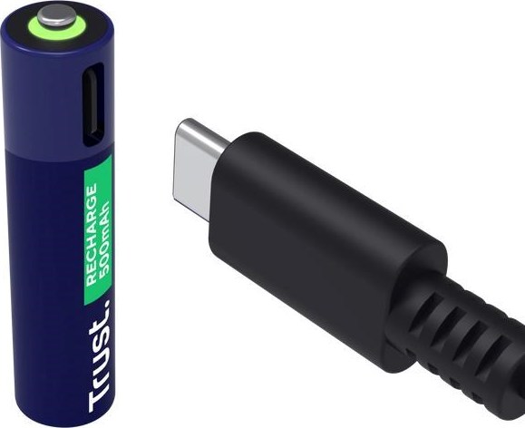 TRUST Nabíjecí baterie AAA, USB-C, 2ks