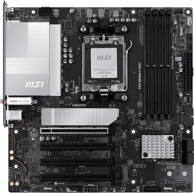 MSI MB Sc AM5 PRO B850M-P WIFI, AMD B850, 4xDDR5, 1xDP, 1xHDMI, mATX