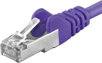 Premiumcord Patch kabel CAT6a S-FTP, RJ45-RJ45, AWG 26/7 1m, fialová