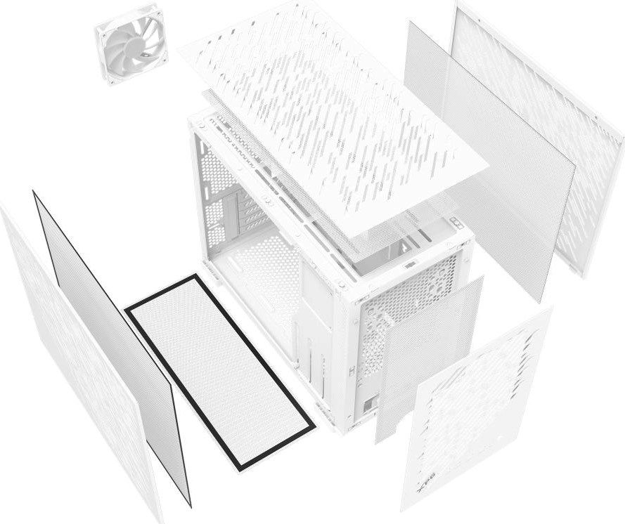 ADATA XPG case VALOR AIR NANO Mini-Tower, bez zdroje, 1x 120mm ARGB Fan, Bílá