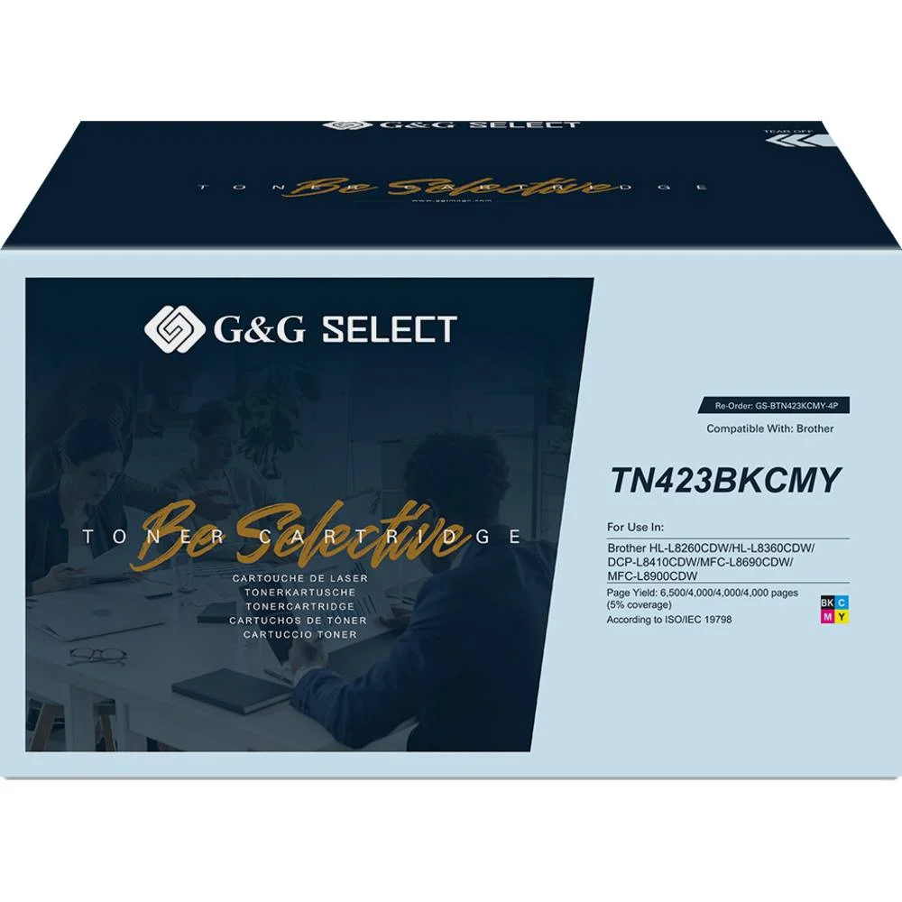 G&G orig. Kompatibilný toner G&G Select TN-423 CMYK 4-balenie pre Brother na 6500 strán BK a 4000 CMY