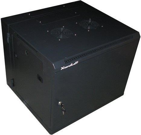 XtendLan 19" dvoudílný nástěnný rozvaděč 9U 600x550, nosnost 60 kg, plné dveře, svařovaný,černý