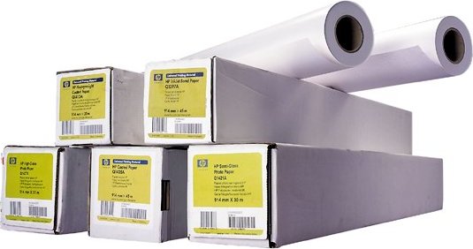HP Inc. HP Bright White Inkjet Paper MULTIPACK, 119 microns (4.7 mil) • 90 g/m2 (24 lbs) • 610 mm x 45.7 m , 4x C6035A - 4 role