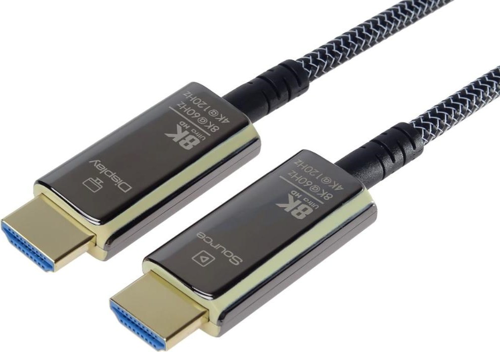 PREMIUMCORD Ultra High Speed HDMI 2.1 optický fiber kabel 8K@60Hz, zlacené 7m