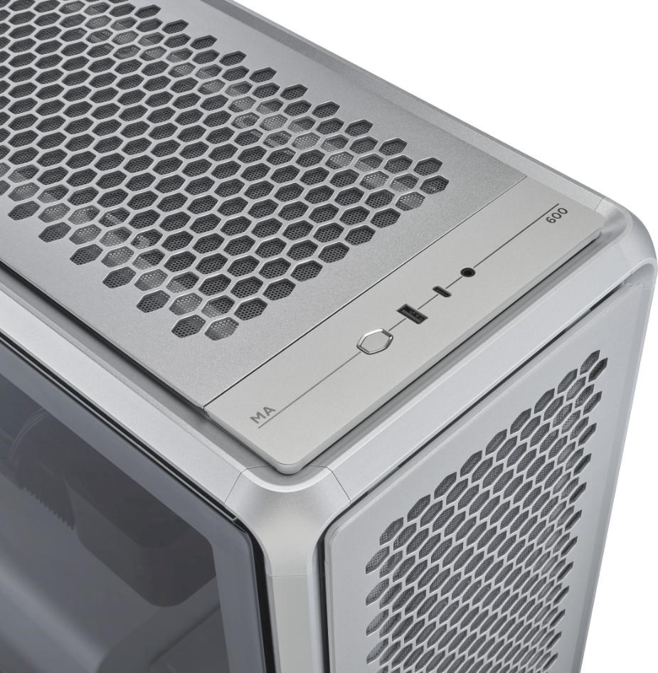 CoolerMaster Cooler Master case MasterFrame 600, Průhledná bočnice, ATX, 3x 140mm ARGB Fan, 1x 120mm ARGB Fan, ARGB Hub, Stříbrná