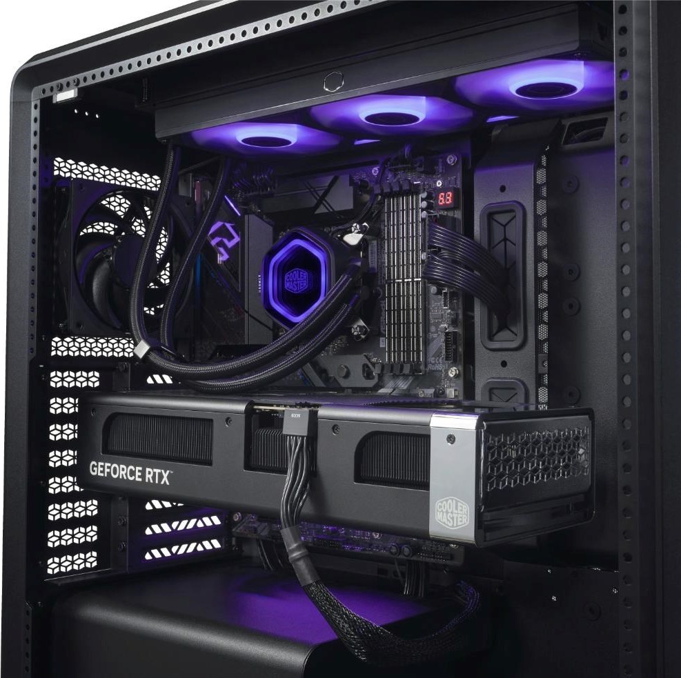 CoolerMaster Cooler Master case MasterFrame 600 Black, Průhledná bočnice, ATX, 3x 140mm Fan, 1x 120mm Fan, Černá