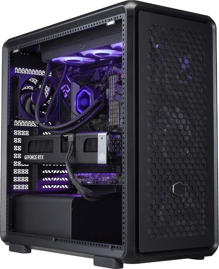 CoolerMaster Cooler Master case MasterFrame 600 Black, Průhledná bočnice, ATX, 3x 140mm Fan, 1x 120mm Fan, Černá