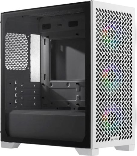 CoolerMaster Cooler Master case Elite 302 White, Průhledná bočnice, mATX, 3x 120mm ARGB Fan, bílá