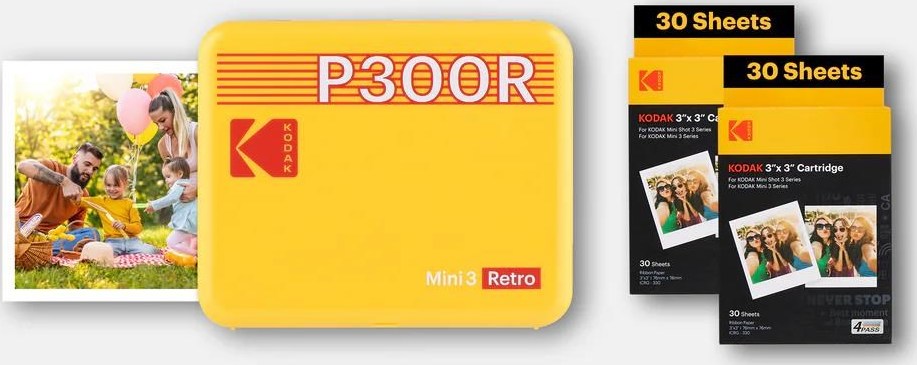 KODAK přenosná tiskárna Mini 3 Retro P300R žlutá