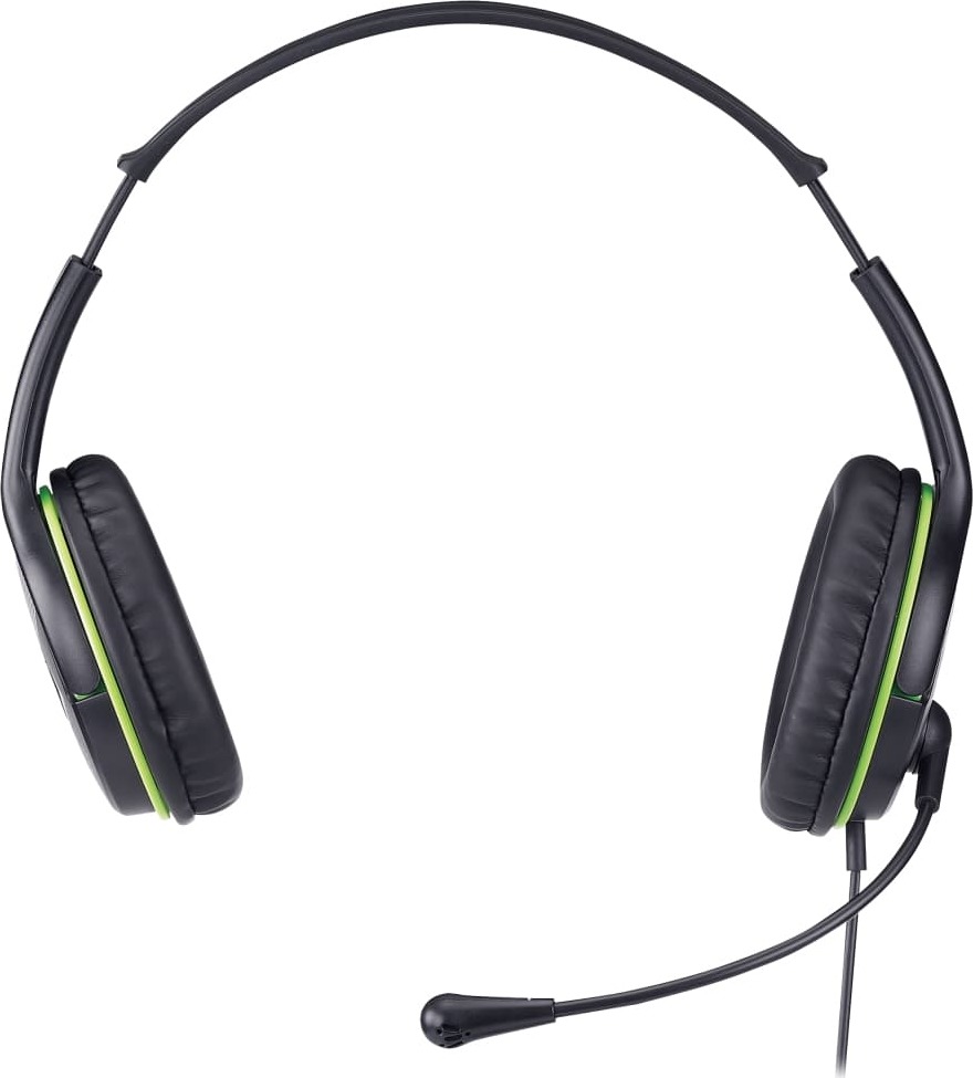 GENIUS sluchátka s mikrofonem HS-400A, černozelená, + redukce na Single Jack