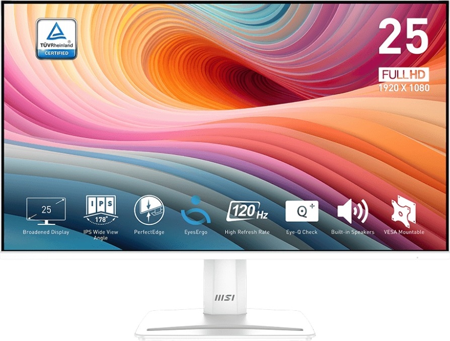 MSI LCD PRO MP251W E2, 24.5", 1920 x 1080, IPS, 120Hz, 300nits, VESA 100x100, White