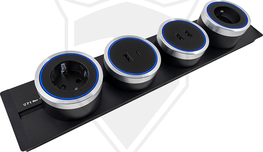 Viking zásuvkový modul A60, 1x USB-A, 1x USB-C, PD, stříbrná