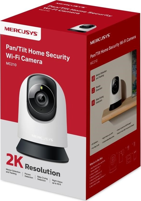 MERCUSYS MC210 domácí/indoor kamera (3MP, 2K, 1296p, IR 12m, WiFi, microSD)