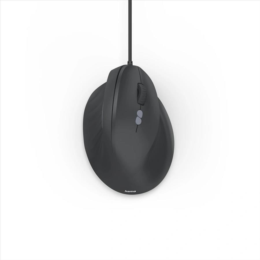 Hama vertikálna ergonomická káblová myš ECM-500R, pre pravákov, čierna
