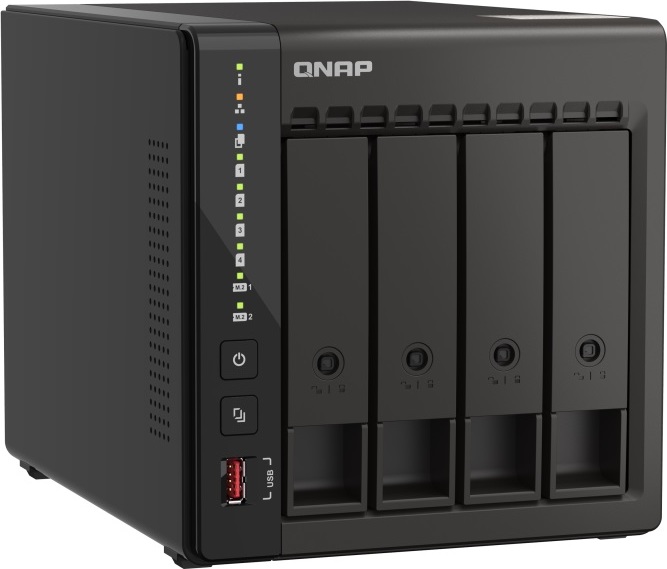 QNAP NVR QVP-41C (4core 2,6GHz, 8GB RAM, 4xSATA, 2x2,5GbE, 2xM.2 slot, 2xHDMI, kamery: 8 (max 24)