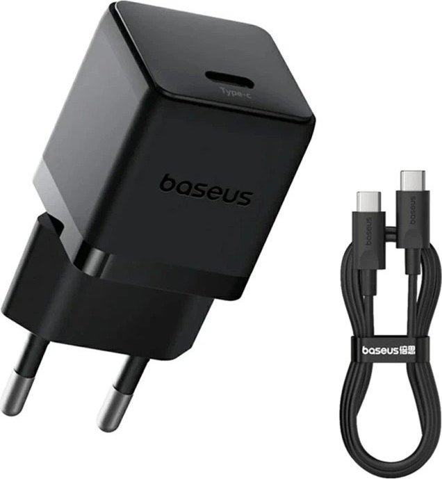 NoName Baseus Palm Fast Nabíječka USB-C 20W + Datový Kabel USB-C/USB-C 1m Black