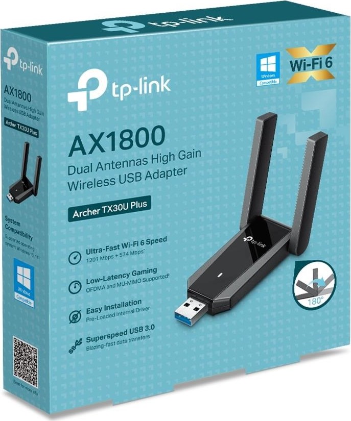 TP-Link Archer TX30U Plus WiFi6 USB adapter (AX1800,2,4GHz/5GHz,USB3.0)