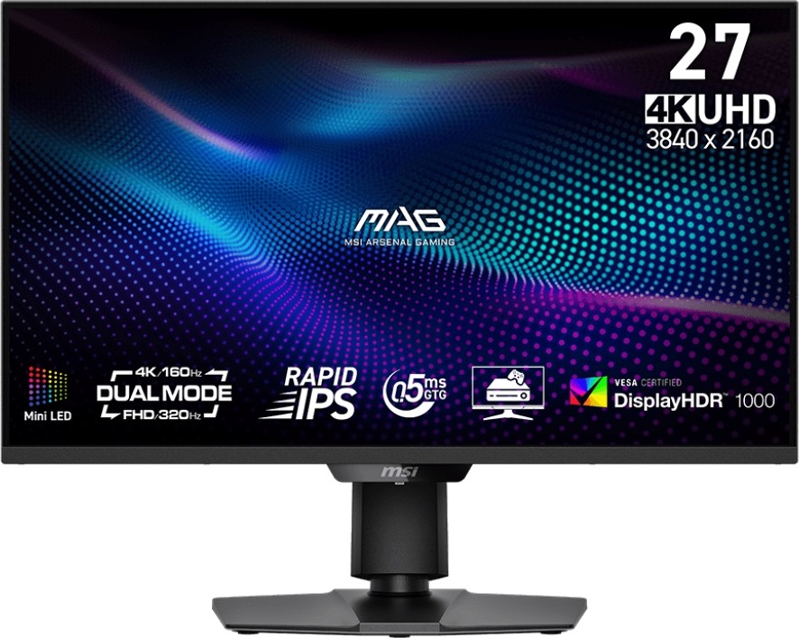 MSI LCD MAG 274UPDF E16M, 27", 3840x2160, Rapid VA, 0,5 ms, VESA 100x100, Black