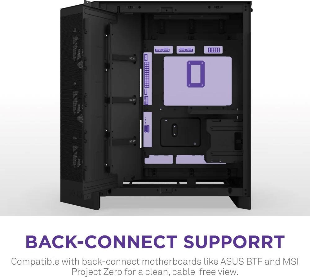 NZXT skříň H9 Flow RGB dvoukomorová ATX / 1x140 RGB mm / 1x 120mm RGB fan / prosklená / černá