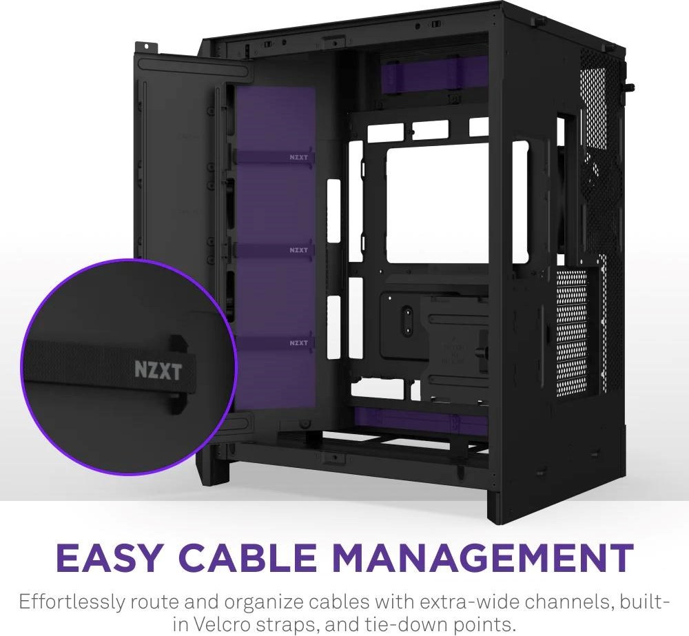 NZXT skříň H9 Flow RGB dvoukomorová ATX / 1x140 RGB mm / 1x 120mm RGB fan / prosklená / černá
