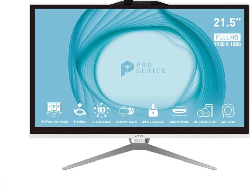 MSI PC AiO PRO AP222T,i3-13100,21.5" FHD,8GB,512GB SSD,UHD 730,No OS,White
