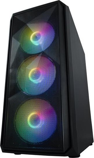 VEIN X VeinX case ME19A Mid Tower, bez zdroje, 1x USB3.0, 1x USB2.0, 4x 120mm ARGB Fan, 1x ARGB Controller, černá