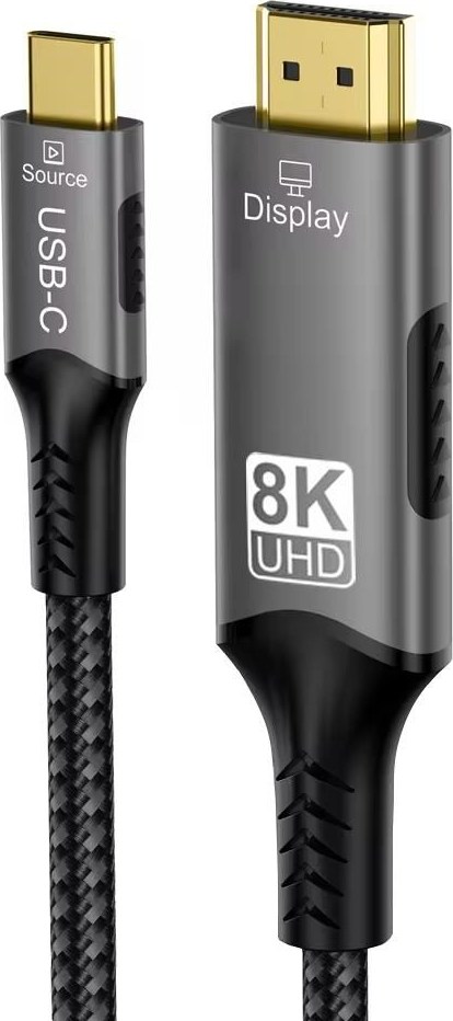 PremiumCord USB-C na HDMI kabel 2m rozlišení obrazu 8K@60Hz,4K@144Hz Aluminium