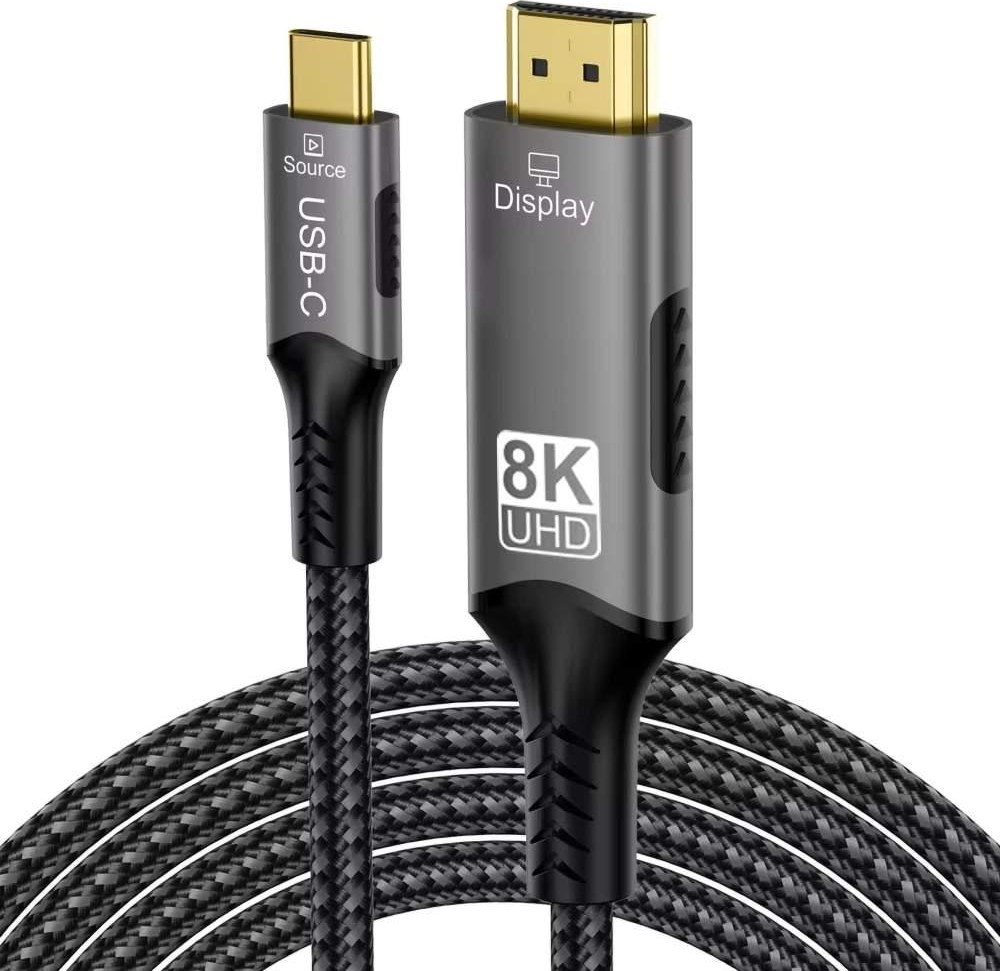 PremiumCord USB-C na HDMI kabel 2m rozlišení obrazu 8K@60Hz,4K@144Hz Aluminium