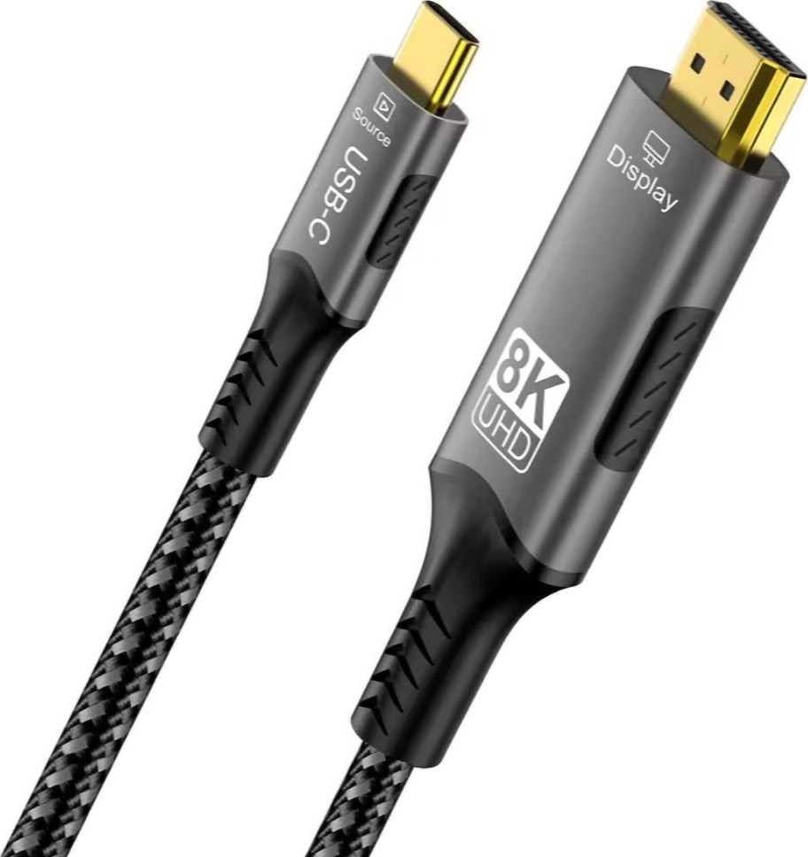 PremiumCord USB-C na HDMI kabel 2m rozlišení obrazu 8K@60Hz,4K@144Hz Aluminium