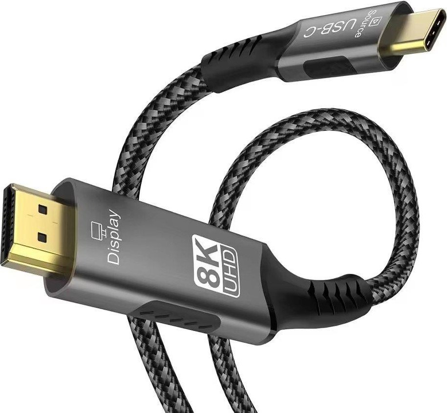 PremiumCord USB-C na HDMI kabel 2m rozlišení obrazu 8K@60Hz,4K@144Hz Aluminium