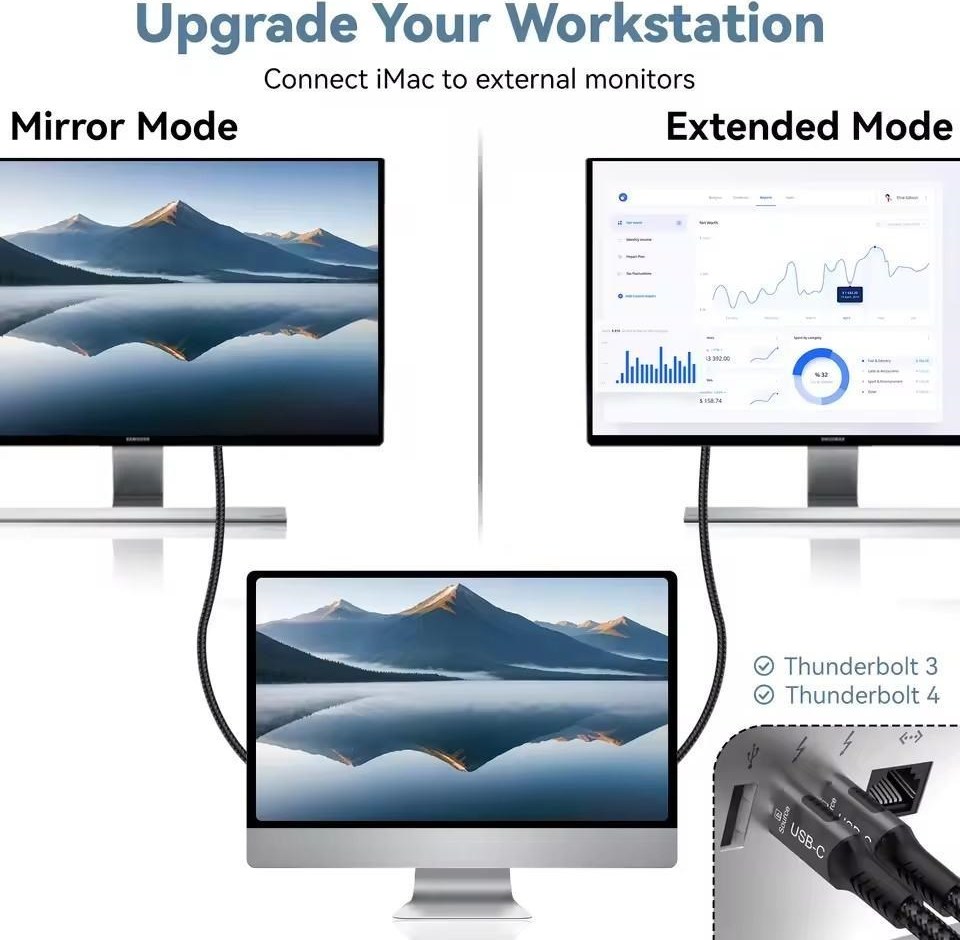 PremiumCord USB-C na HDMI kabel 2m rozlišení obrazu 8K@60Hz,4K@144Hz Aluminium