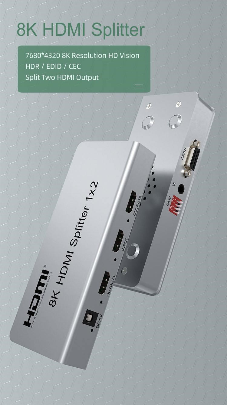 PremiumCord HDMI 2.1 splitter 1-2 porty, 8K@60Hz, 4K@120Hz, 1080p, HDR