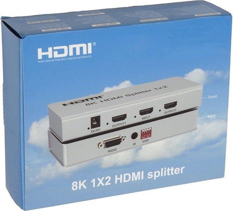 PremiumCord HDMI 2.1 splitter 1-2 porty, 8K@60Hz, 4K@120Hz, 1080p, HDR