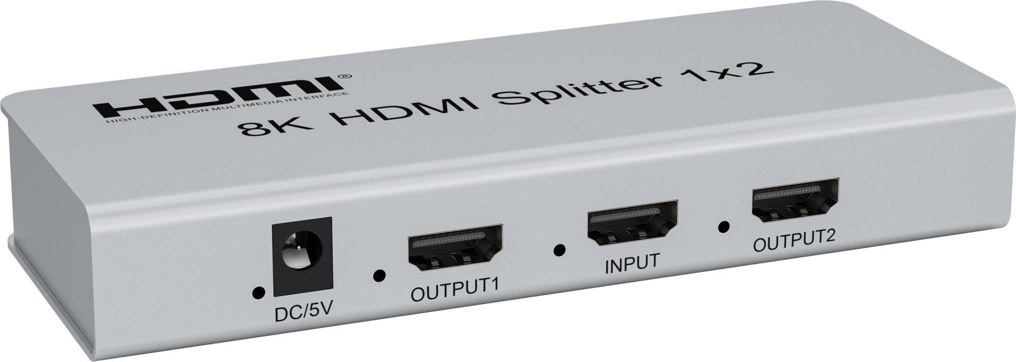 PremiumCord HDMI 2.1 splitter 1-2 porty, 8K@60Hz, 4K@120Hz, 1080p, HDR