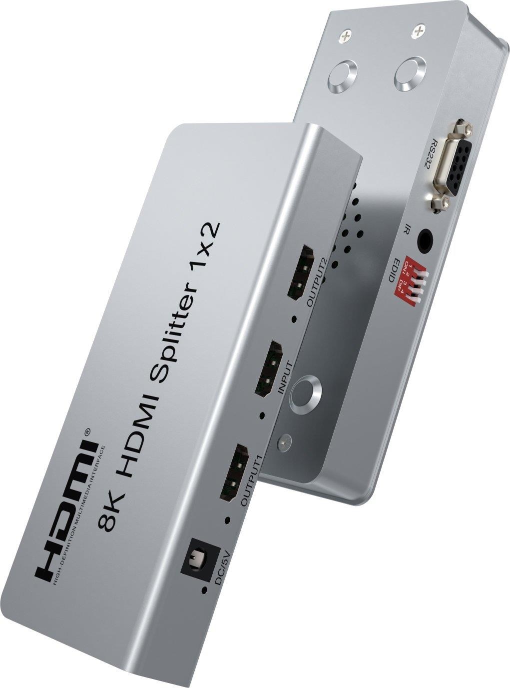 PremiumCord HDMI 2.1 splitter 1-2 porty, 8K@60Hz, 4K@120Hz, 1080p, HDR