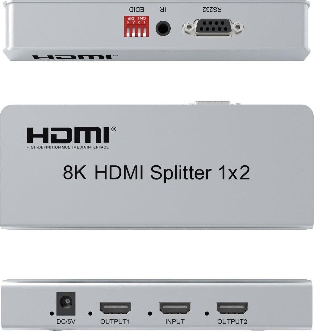 PremiumCord HDMI 2.1 splitter 1-2 porty, 8K@60Hz, 4K@120Hz, 1080p, HDR