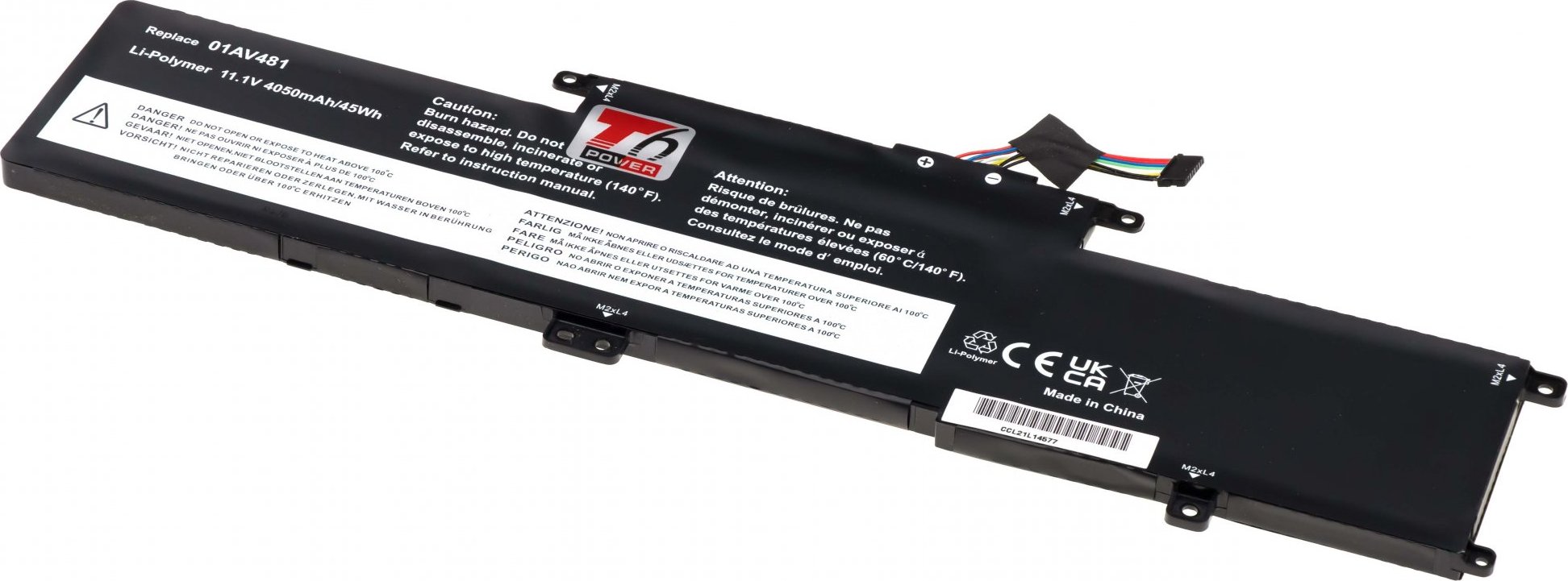 Baterie T6 Power pro Lenovo ThinkPad L380, L390, S2 Yoga, 4050mAh, 45Wh, 3cell, Li-Pol