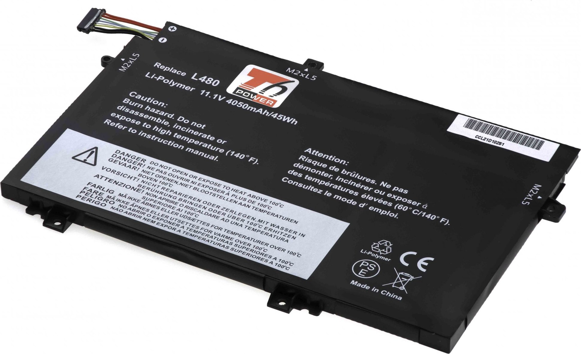 Baterie T6 Power pro Lenovo ThinkPad L480, L490, L580, L590, L15 Gen 1, 4050mAh, 45Wh, 3cell, Li-Pol