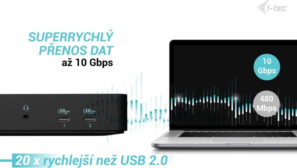 i-tec USB-C Intelligent Triple Display Docking Station, Power Delivery 100W