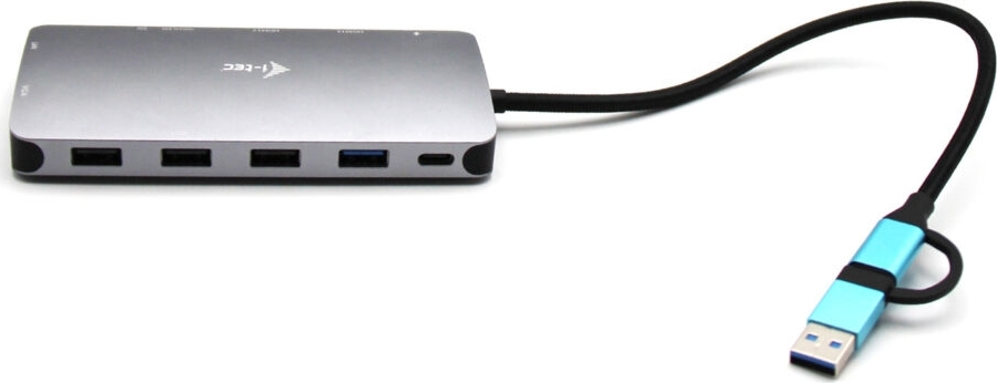 i-tec USB 3.0 USB-C/Thunderbolt 3x Display Metal Nano Dock with LAN, PD 100 W