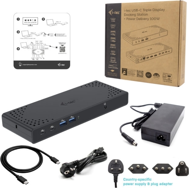 i-tec USB-C Triple Display Docking Station Gen 2, PD 100W