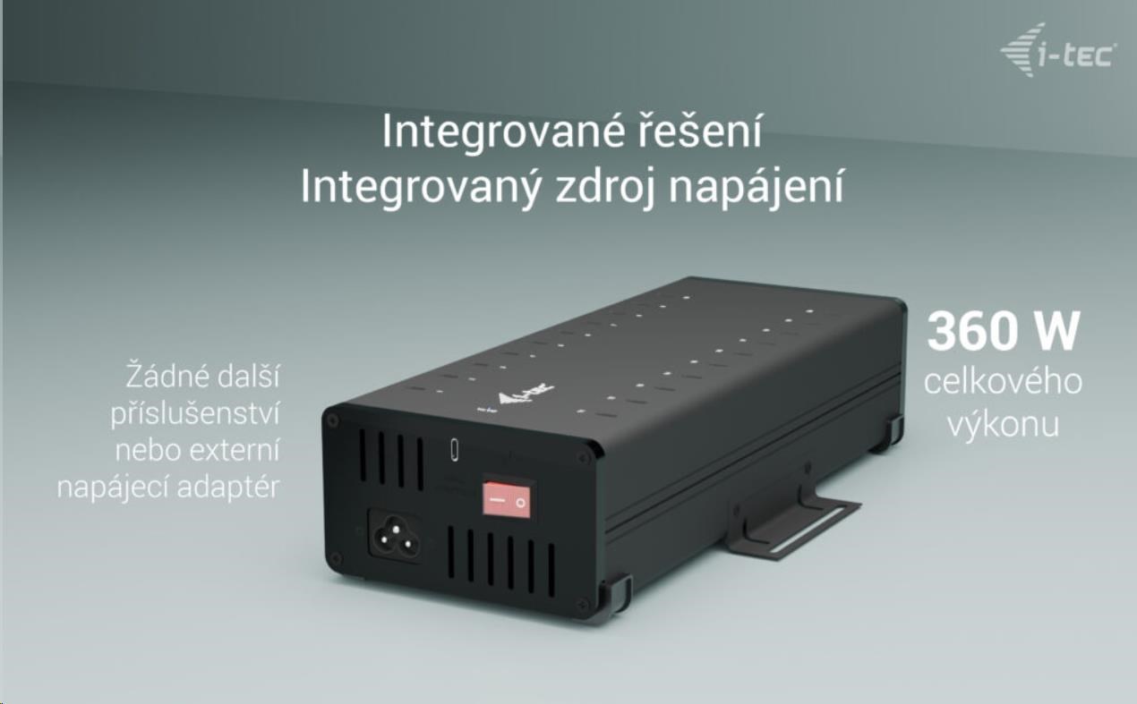 i-tec USB-C/USB-A Metal Charging + data HUB, 15W per port, 20x USB-C