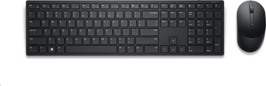 DELL Pro Wireless Keyboard and Mouse - KM5221W - US International (QWERTY) - Black