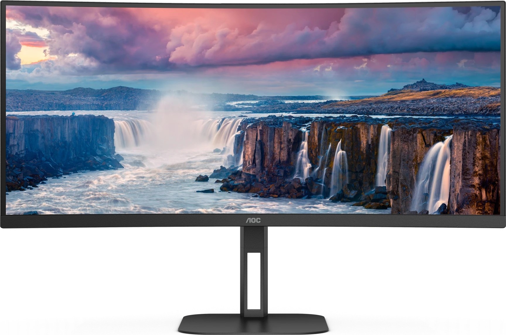 AOC MT VA LCD WLED 34" CU34V5C/BK - VA panel, 3440x1440, HDMI, DP, USB, USB-C, nast. vyska, repro, zakriven