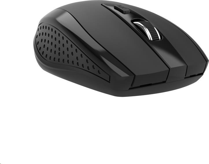 ACER Myš, Wireless mouse MX202 Black - RF 2.4 GHz dongle, DPI 1000/1200/1600, 6 tlačítek